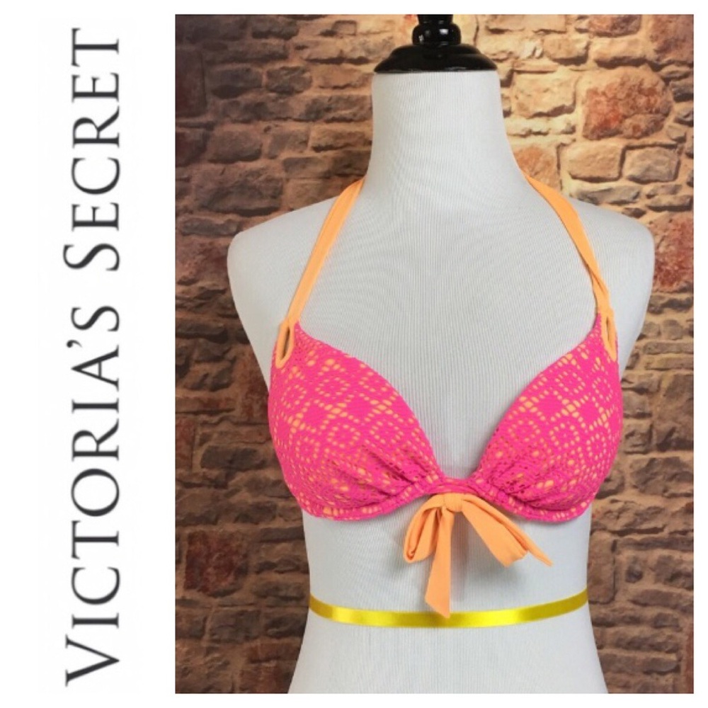 💸Victoria Secret Pink/Orange bikini top size 32B